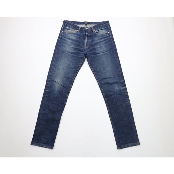 APC Petit New Standard Mens 30x30 Distressed Skinny Leg Button Fly Denim Jeans